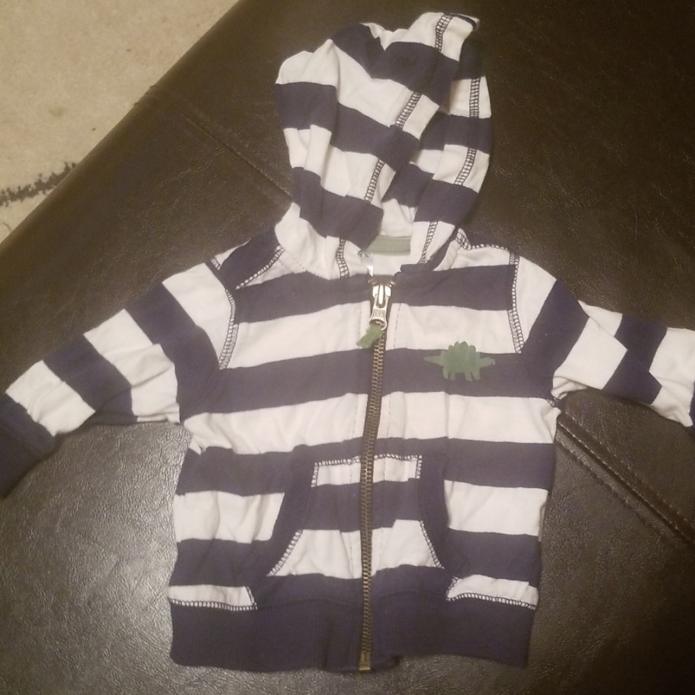 Carters hoodie blue and white striped 3m